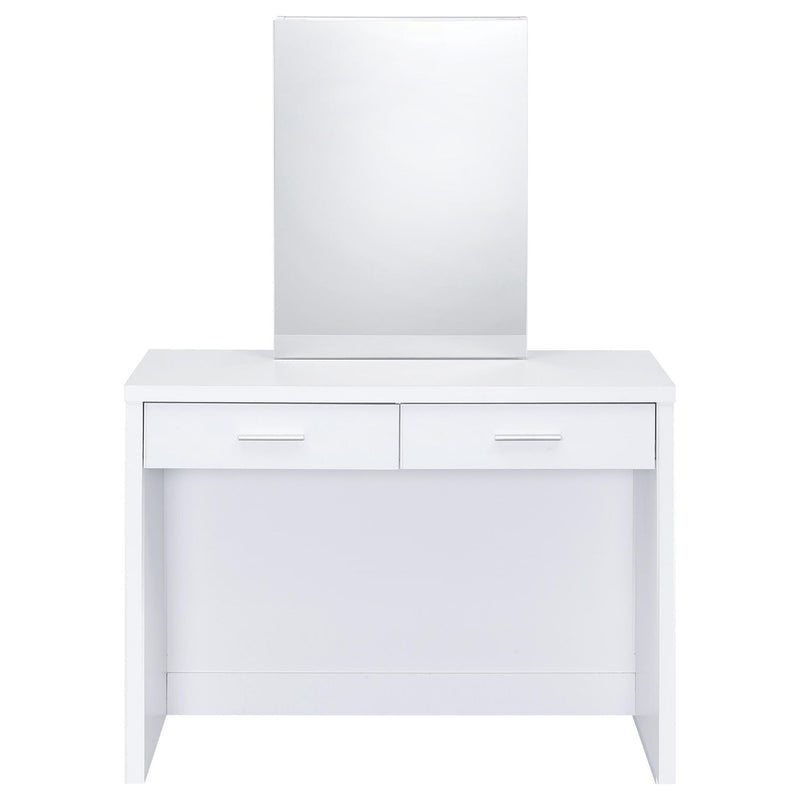 Bunbury Makeup Vanity Table Set Storage Mirror and Stool White