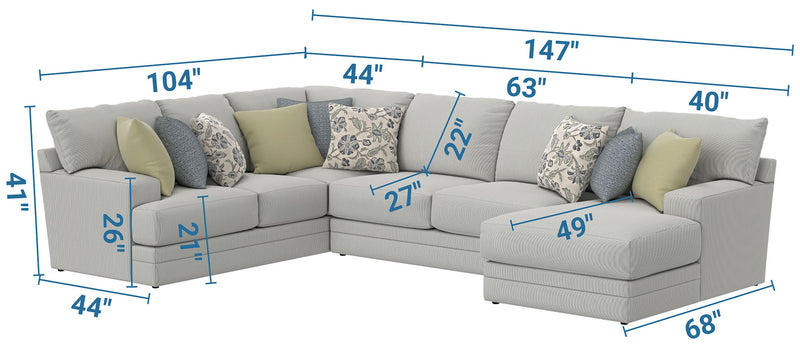 Stockbridge - Sectional With Comfort Coil Seating And 9 Accent Pillows Included