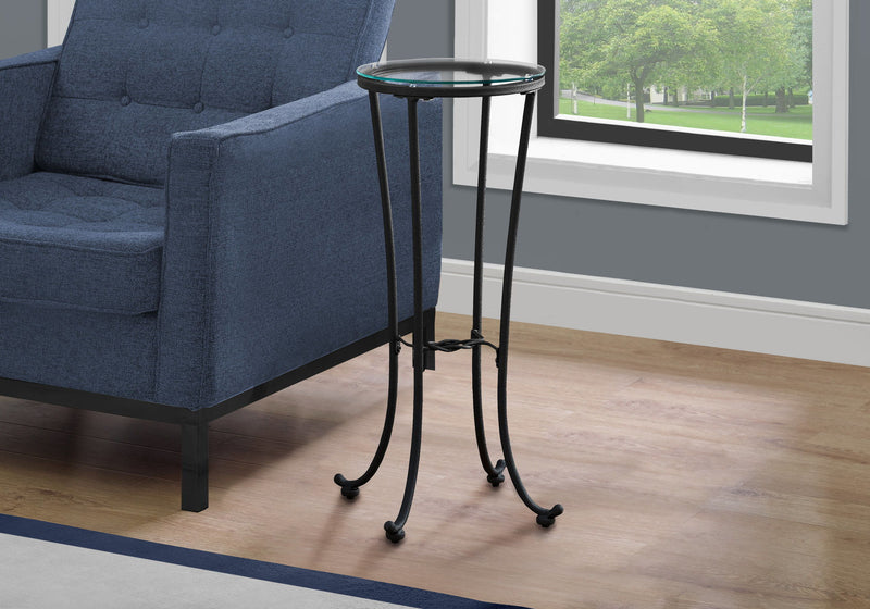 Accent Side Table, Plant Stand, Round, Contemporary & Modern - Black