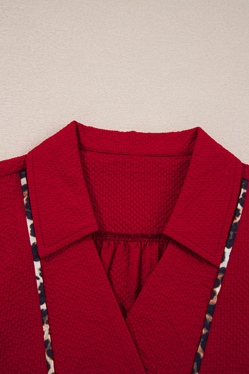 Alma Contrasted Trim Textured Blouse