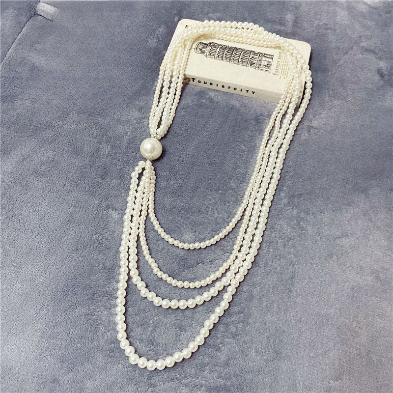 Multi Layer Pearl Women Design Wholesales Luxury Large Pearl Jewelry
