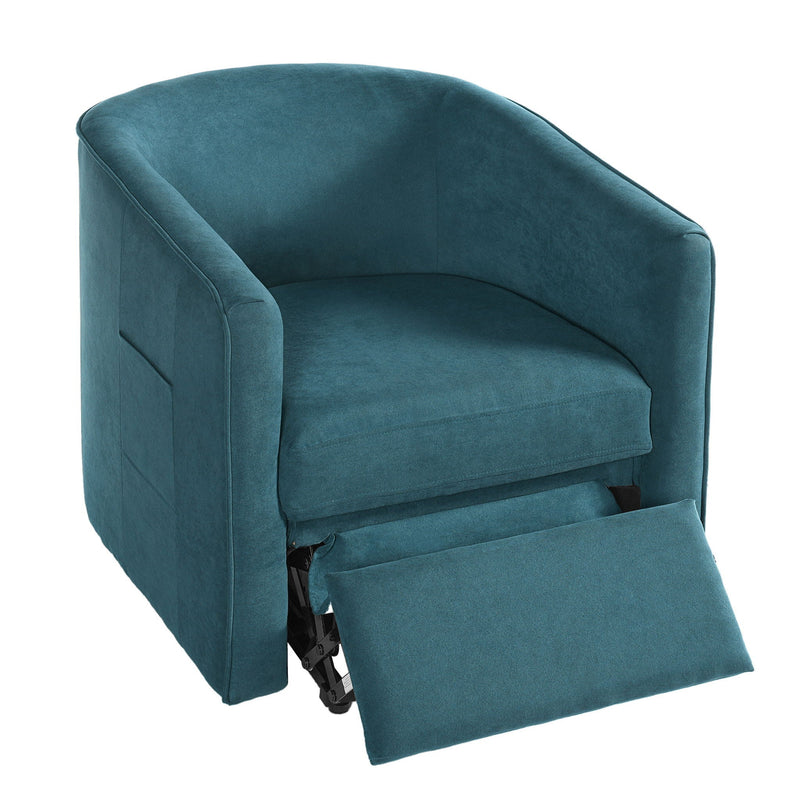 Power Lift Recliner Barrel Shape Reclining Chair With Footrest And Side Pocket