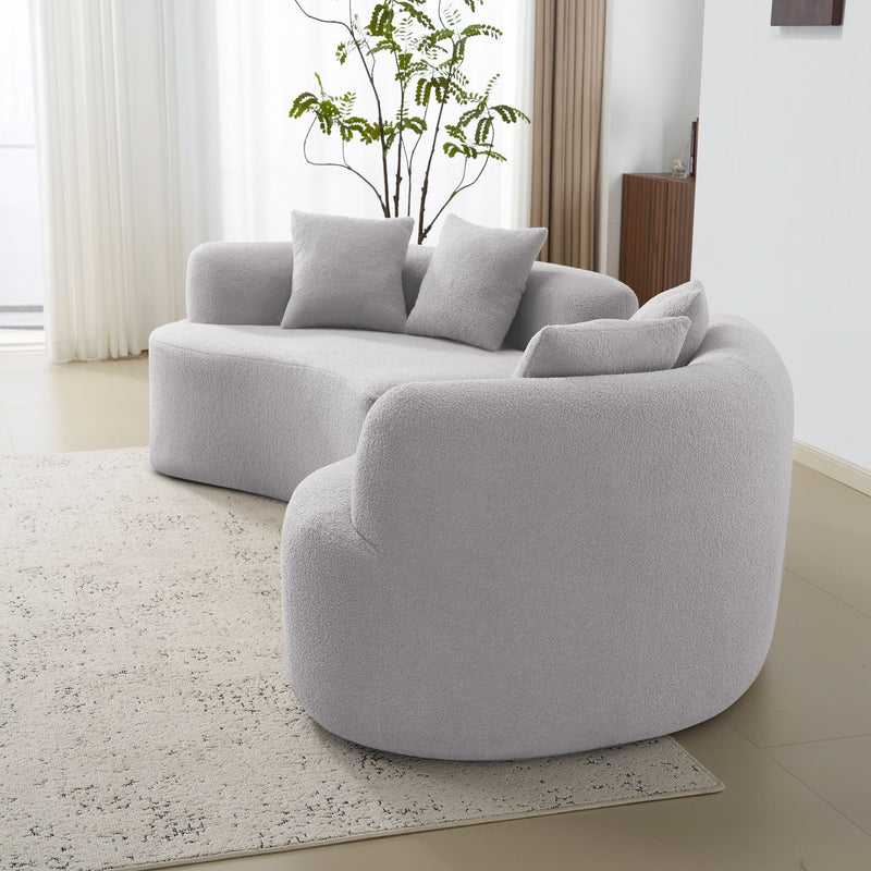 Curved 4 Seater Full Compression Sponge Sofa