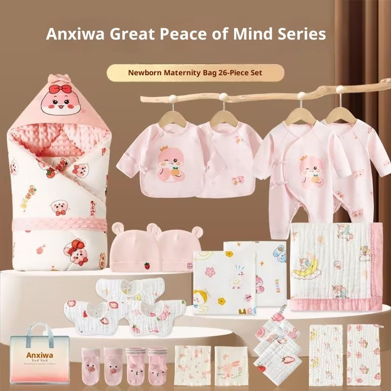 Maternity Bag Newborn Swaddle Bath Towel Clothing Set