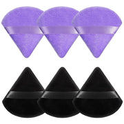 6 Pcs Powder Puff Face Soft Triangle Makeup Puff Velour Makeup Sponge Beauty Blender for Loose Powder (Black)