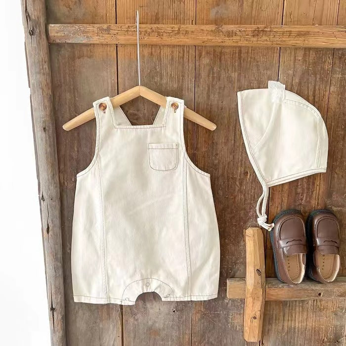 Baby Denim Overalls With Suspenders Casual Sleeveless Vest