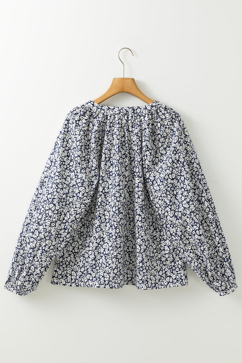 Amelie Notched Puff Sleeve Blouse