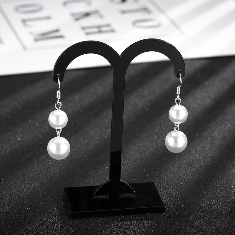 Imitation Pearl Pendant Dangle Drop Earrings