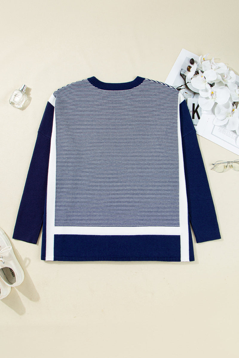 Reese Stripe Dolman Oversize Tunic Sweater