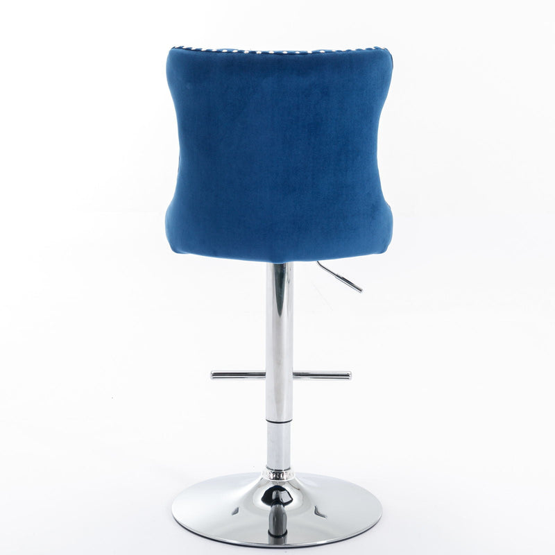 Swivel Barstools Adjusatble Seat Height From 25-33", Modern Upholstered Base Bar Stools With Backs Comfortable Tufted For Home Pub And Kitchen Island (Set of 2)