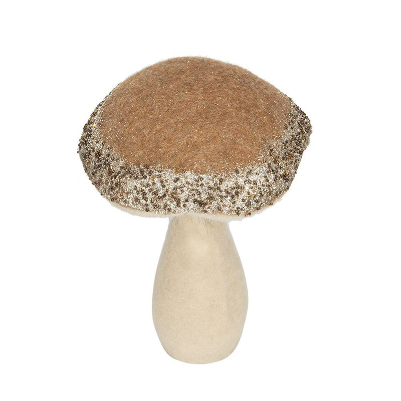 Mushroom Holiday Ornament, For Harvest Festival Fall Festival & Thanksgiving Table Decorations (Set of 2) - Beige / Light Brown