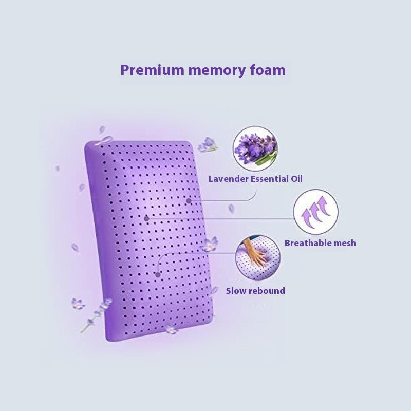 Lavender Memory Foam Breathable Ventilation Pillow