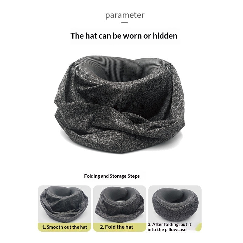 Memory Foam Travel Neck Pillow – Foldable U-Shape for Airplane, Car & Office