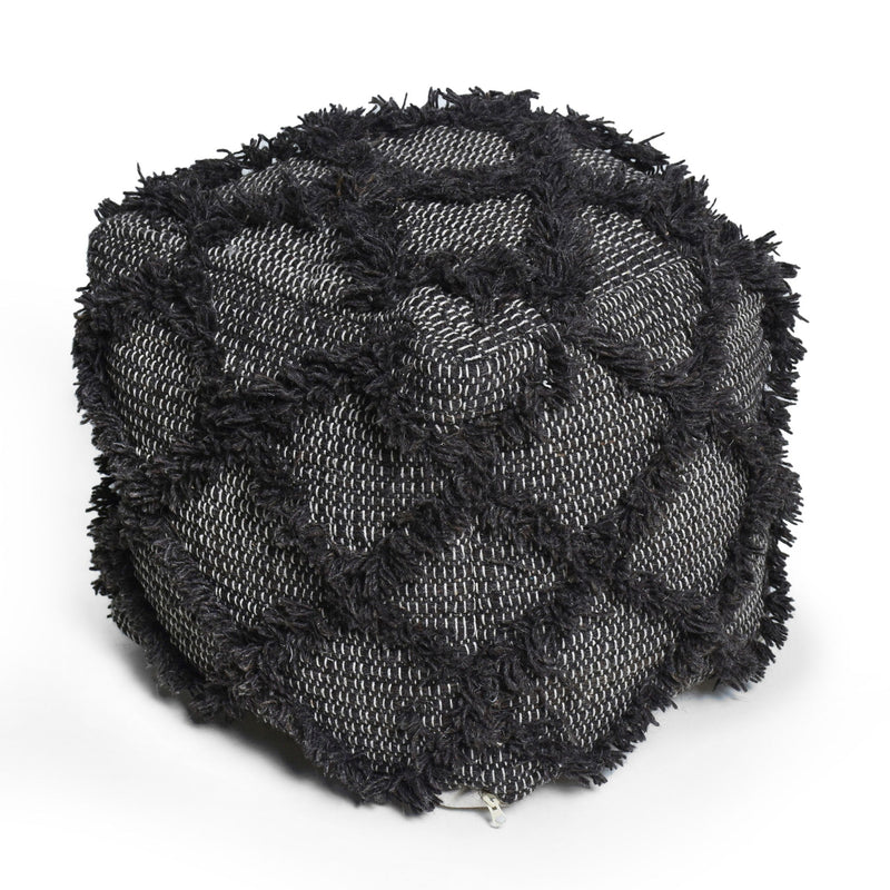 Jumanji - Handcrafted Wool And Cotton Pouf - Brown