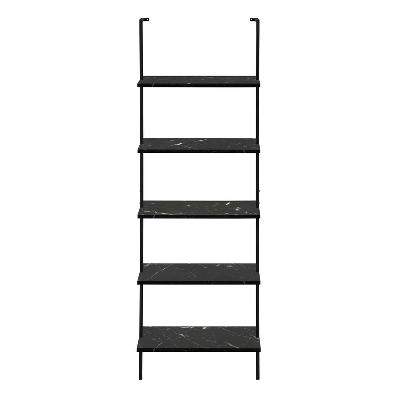 Bookshelf, Bookcase, Etagere, Ladder, 5 Tier, For Office, Marble Look Contemporary & Modern