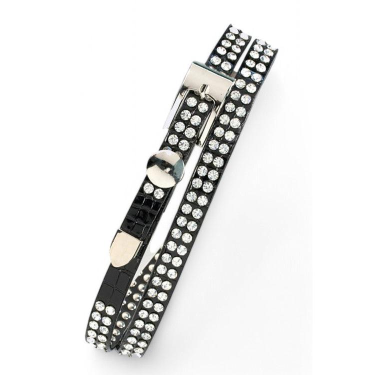 Fashion Crystal Studded Skinny Belt