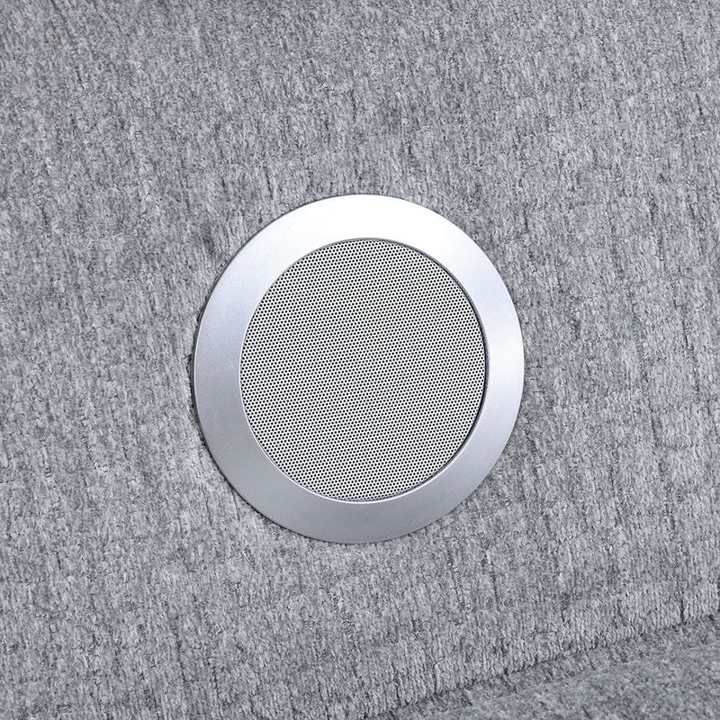 Fullar - Modular Console With Wireless Charger - Light Gary Chenille