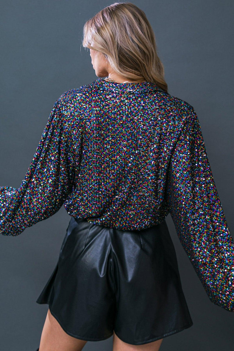 FREEDOM CALLS SEQUIN TOP