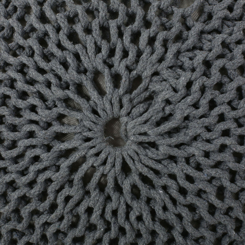 Bordeaux - Knitted Round Pouf, Versatile Ottoman And Floor Cushion