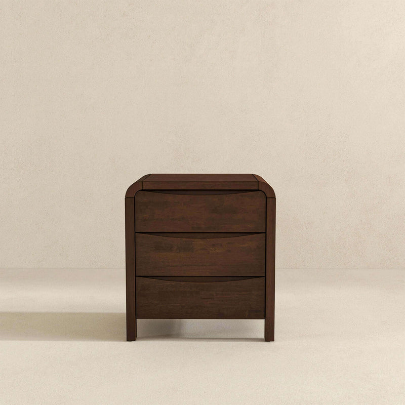 Lionel - Nightstand 3 Drawer Bed Side Table - Brown