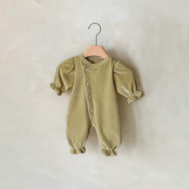 Long-style One-piece Romper With A Single Row Of Snaps For Babies