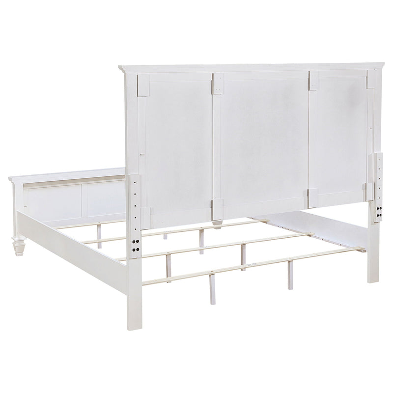 Sandy Beach 63-inch Eastern King Wood Panel Bed Cream White