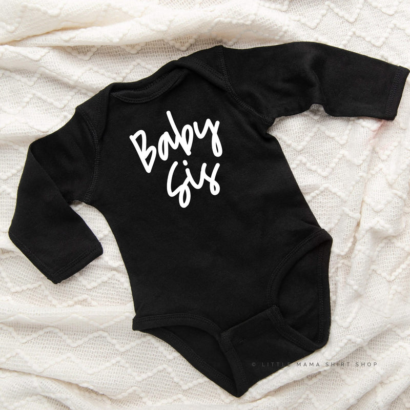 Baby Sis (Cursive) - Child Long Sleeve Tee