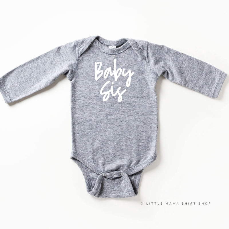 Baby Sis (Cursive) - Child Long Sleeve Tee