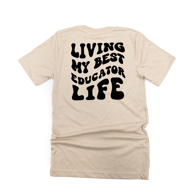 Living My Best Educator Life - Melty Smiley (pf & b) - Unisex Tee