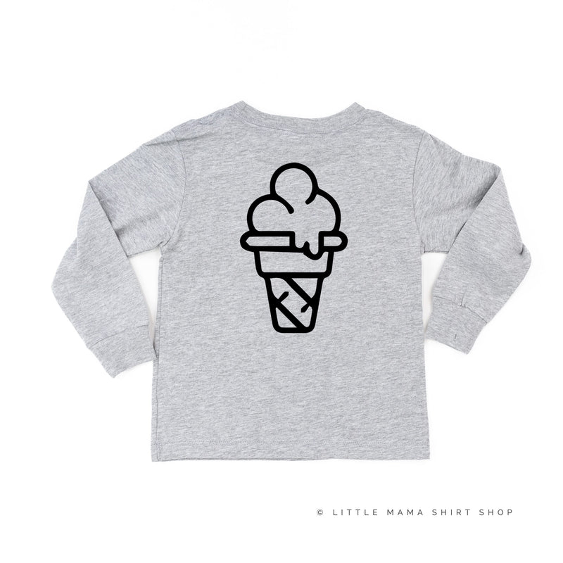 Team Ice Cream - Single Cone on Back - Child Long Sleeve Tee