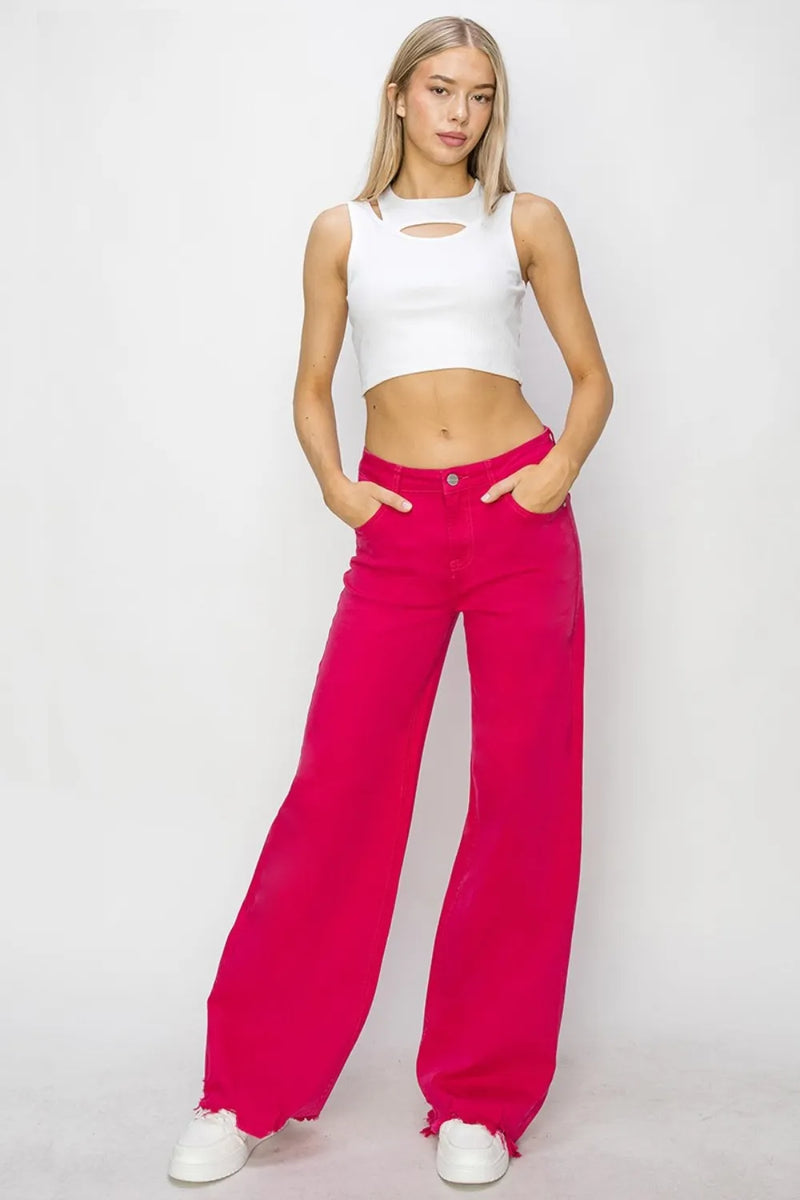 RISEN High Rise Wide Leg Jeans