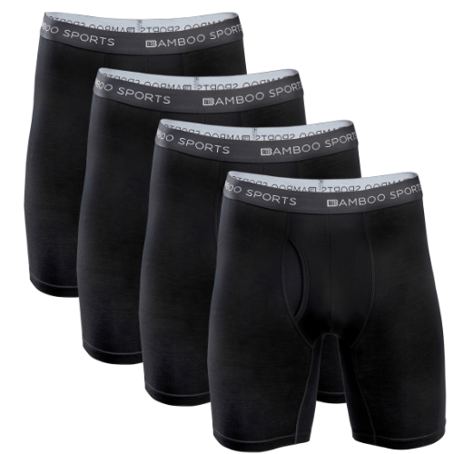 Men's 6" Inseam Bamboo Rayon Boxer Briefs - 4 Pack