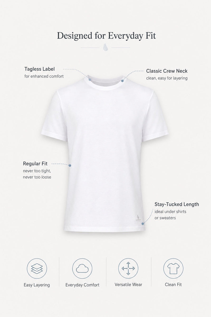 Men’s Bamboo Crew Neck Undershirts 3-Pack