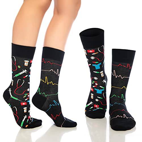 Fun Crew Socks for Men and Women – Colorful Cotton Novelty 6-Pack