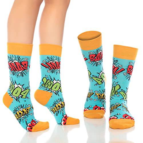Fun Crew Socks for Men and Women – Colorful Cotton Novelty 6-Pack