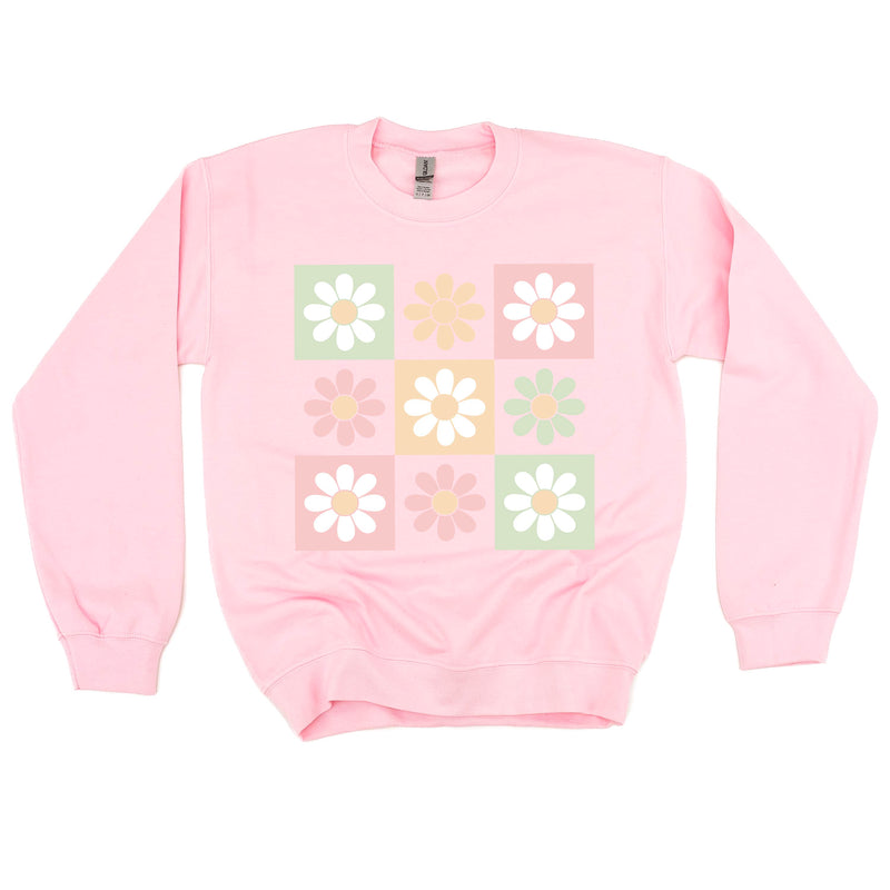 3x3 Checker Board Flowers - BASIC Fleece