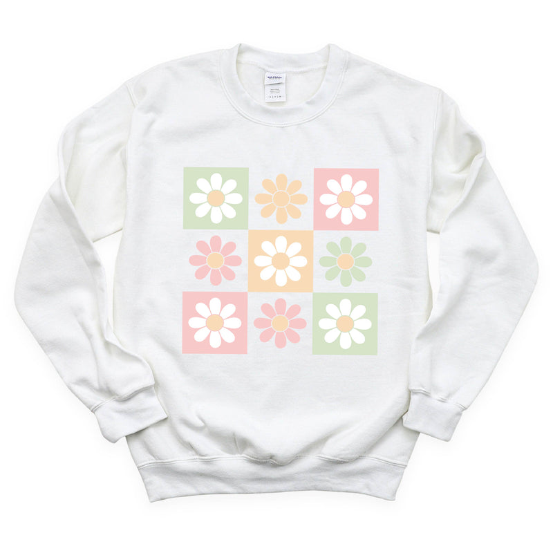 3x3 Checker Board Flowers - BASIC Fleece