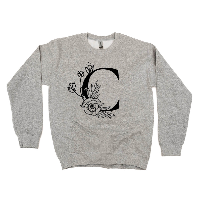 FLORAL INITIALS - BASIC FLEECE CREWNECK