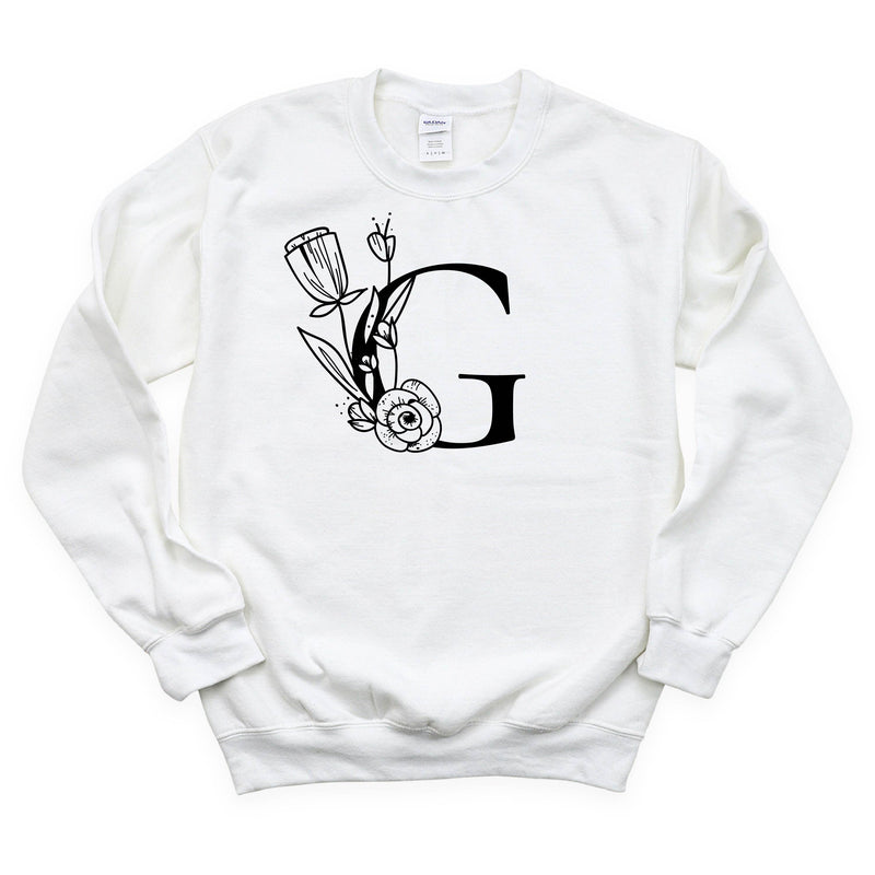 FLORAL INITIALS - BASIC FLEECE CREWNECK
