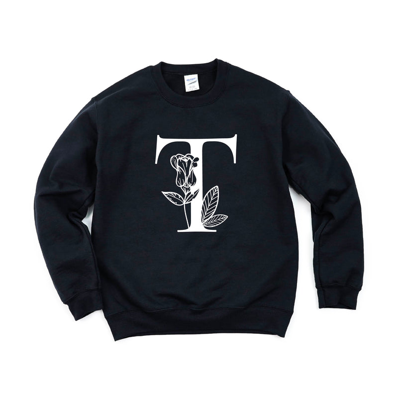 FLORAL INITIALS - BASIC FLEECE CREWNECK