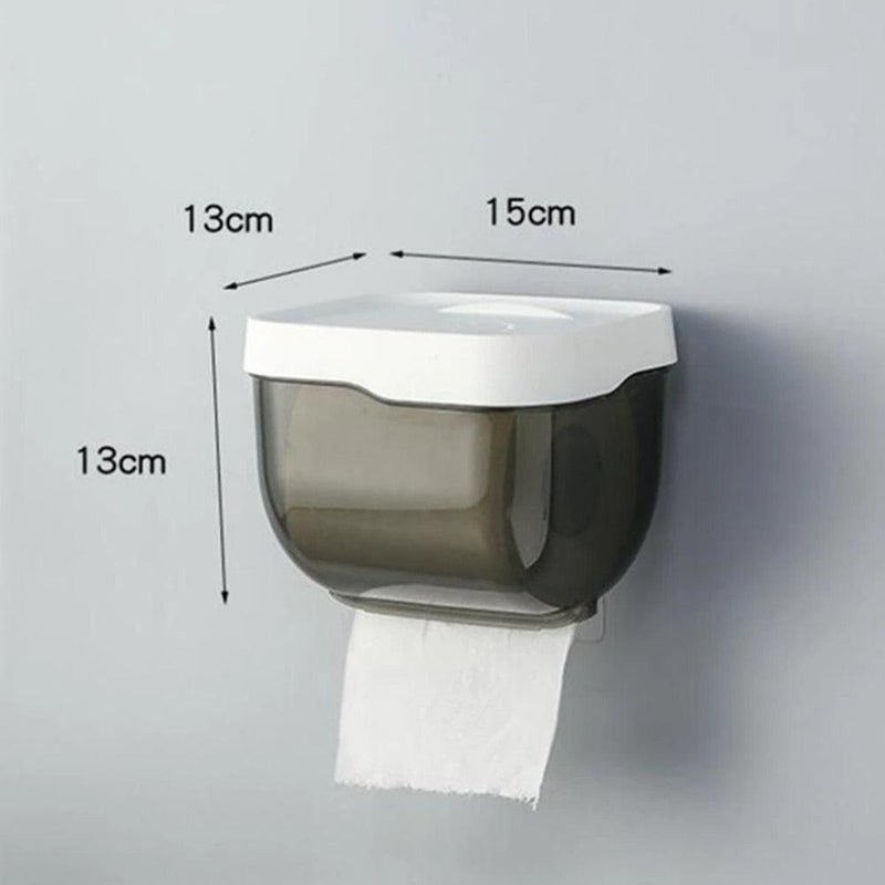 Bathroom Toilet Paper Holder Punch-free Waterproof Storage Box Toilet Paper Storage Rack Paper Towel Kitchen Storage Accessories Waterproof Toilet Paper Holder Wall Mounted Punch Free Paper Dispenser Transparent Storage Box Bathroom Kitchen Supply