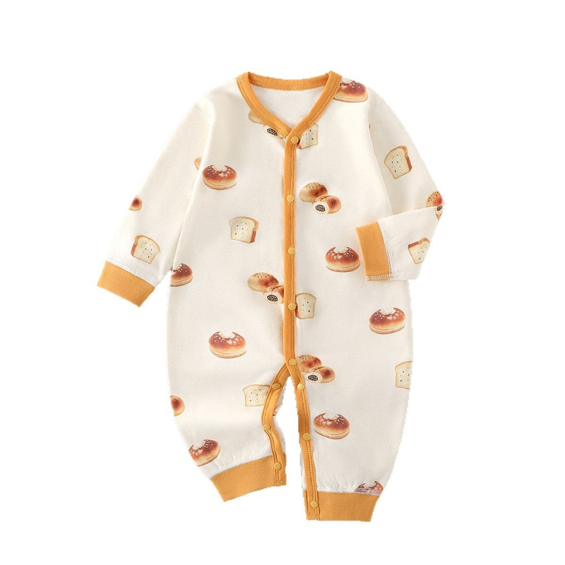 Baby Romper Spring Autumn Pure Cotton Class A Seamless Bodysuit Crawling Suit Anyang Clothing