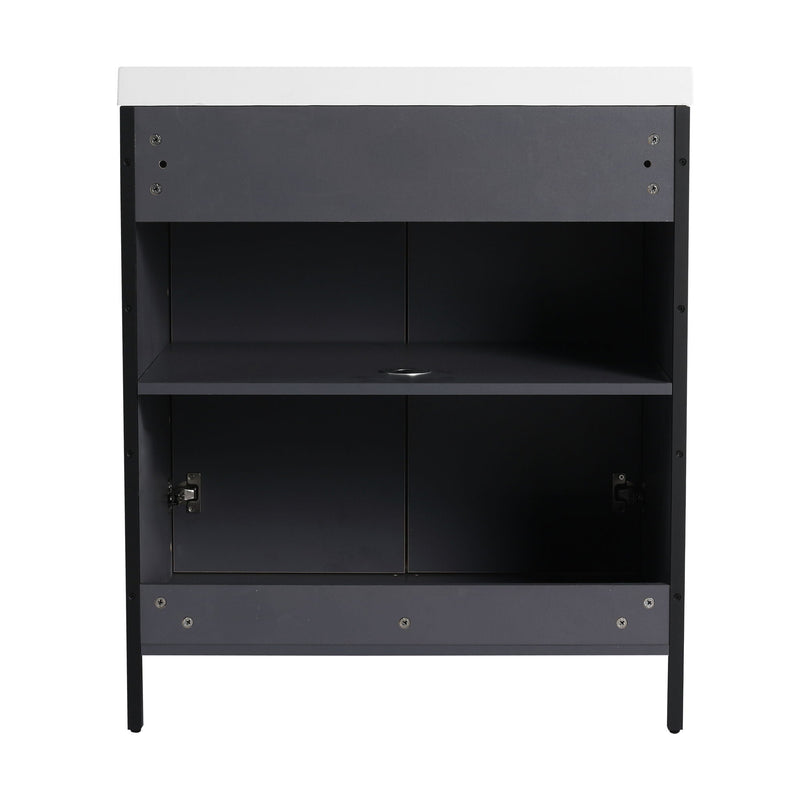 Contemporary Freestanding Bathroom Vanity With Adjustable Shelves
