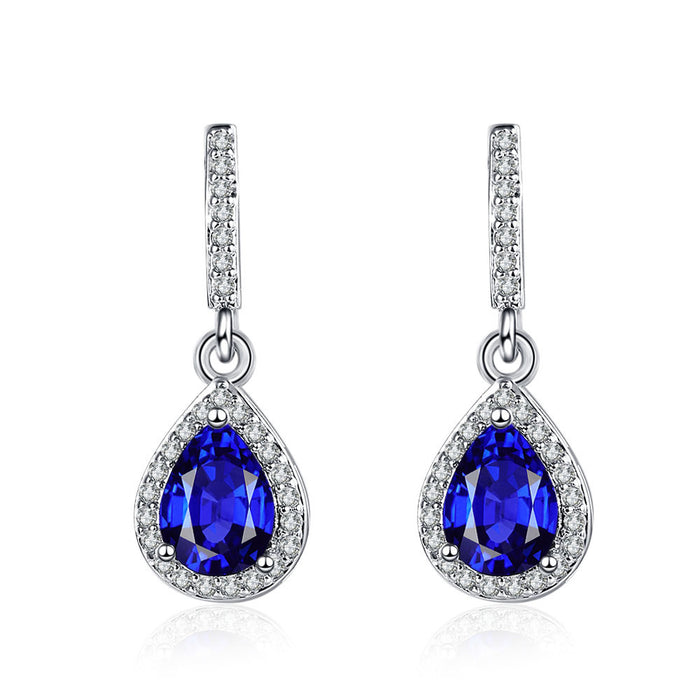 Fashion Drop Shape Ear Studs Micro Inlaid Zircon Earrings