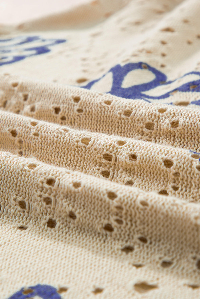 Harper Eyelet Drop Shoulder Sweater