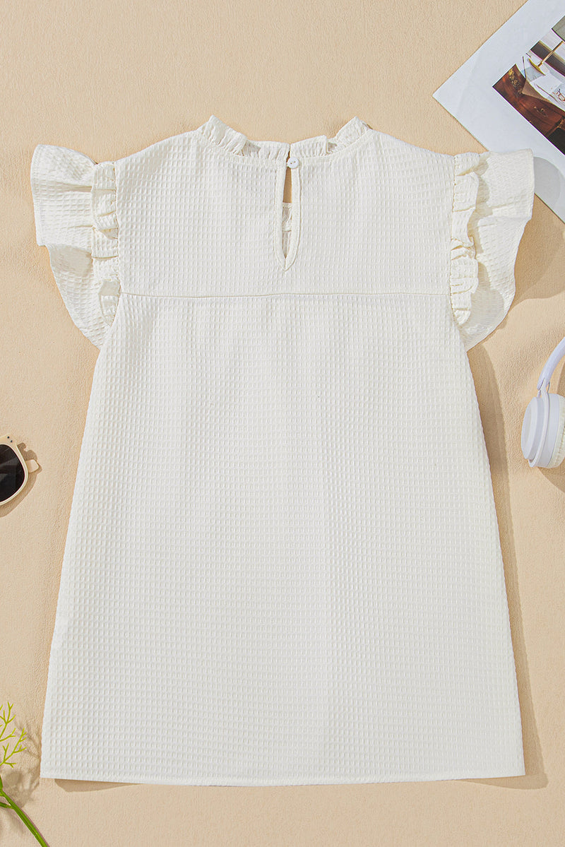 Ava Trim Waffle Knit Blouse
