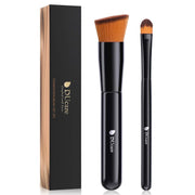 Makeup Kabuki Brushes 3Pcs Foundation Contour Brush& Concealer Brush under Eye& Blusher Brush Face Blush Bronzer Travel Buffing Stippling Contour Liquid Blending Makeup Brush Set Black