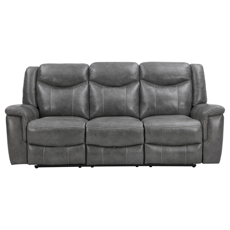 Conrad 2-piece Upholstered Padded Arm Motion Sofa Set Grey