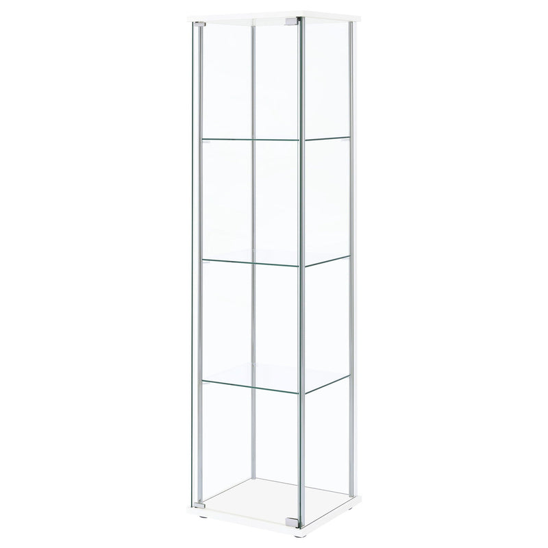 Bellatrix 3-shelf Clear Glass Curio Cabinet White