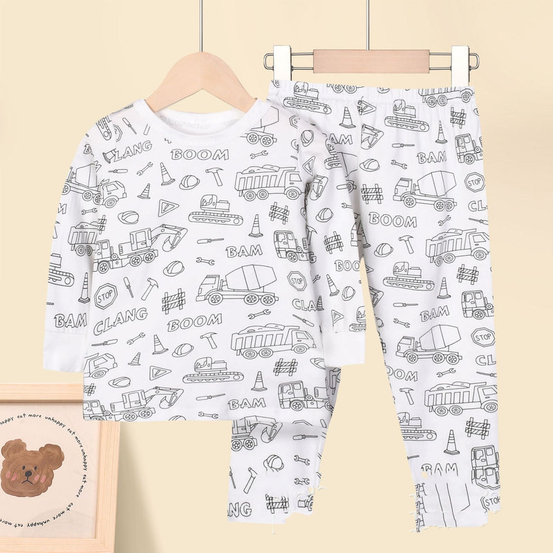 Girls Sketch Coloring Comfortable Children DIY Hand Drawing Suit